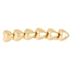 NWT JCrew Metallic Gold Puff Hearts Hair Barette